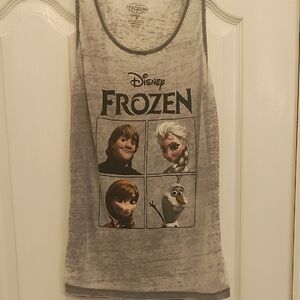 Disney Frozen Light Gray Character Panel Tank